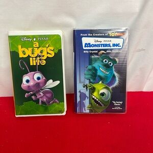 Walt Disney VHS Tape lot of 2 - Monsters, Inc - A Bugs Life